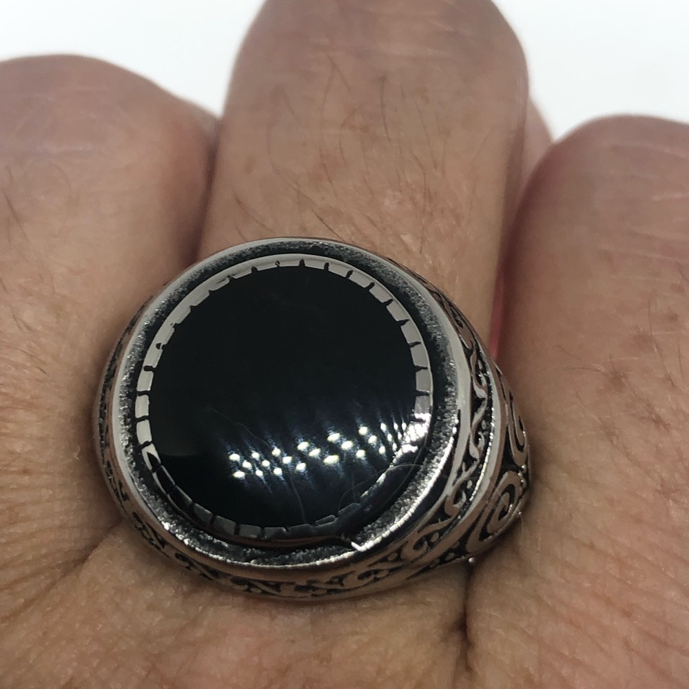 Vintage onyx Stainless steel Ring